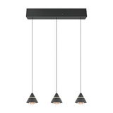 Romeo 3 Light LED Cone Chandelier – Matt Black