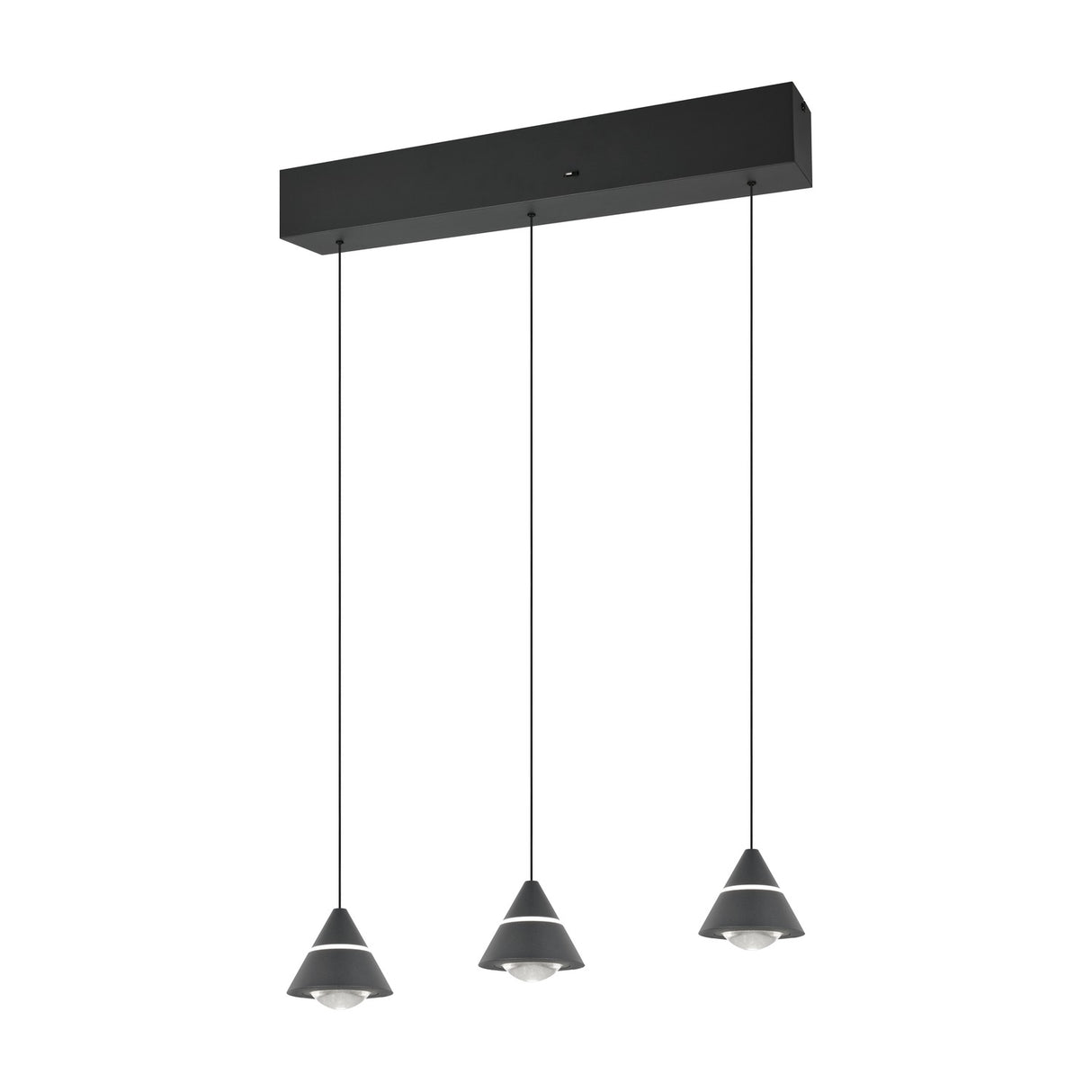 Romeo 3 Light LED Cone Chandelier – Matt Black