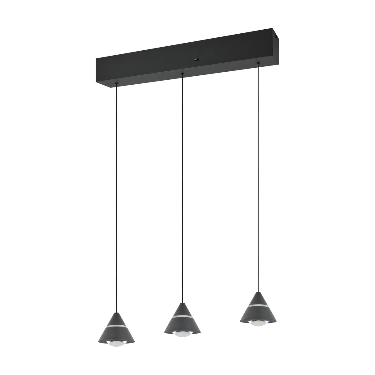 Romeo 3 Light LED Cone Chandelier – Matt Black