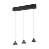 Romeo 3 Light LED Cone Chandelier – Matt Black