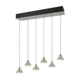 Romeo 6 Light LED Linear Chandelier – Satin Nickel