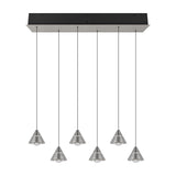 Romeo 6 Light LED Linear Chandelier – Satin Nickel
