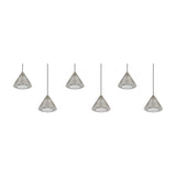 Romeo 6 Light LED Linear Chandelier – Satin Nickel