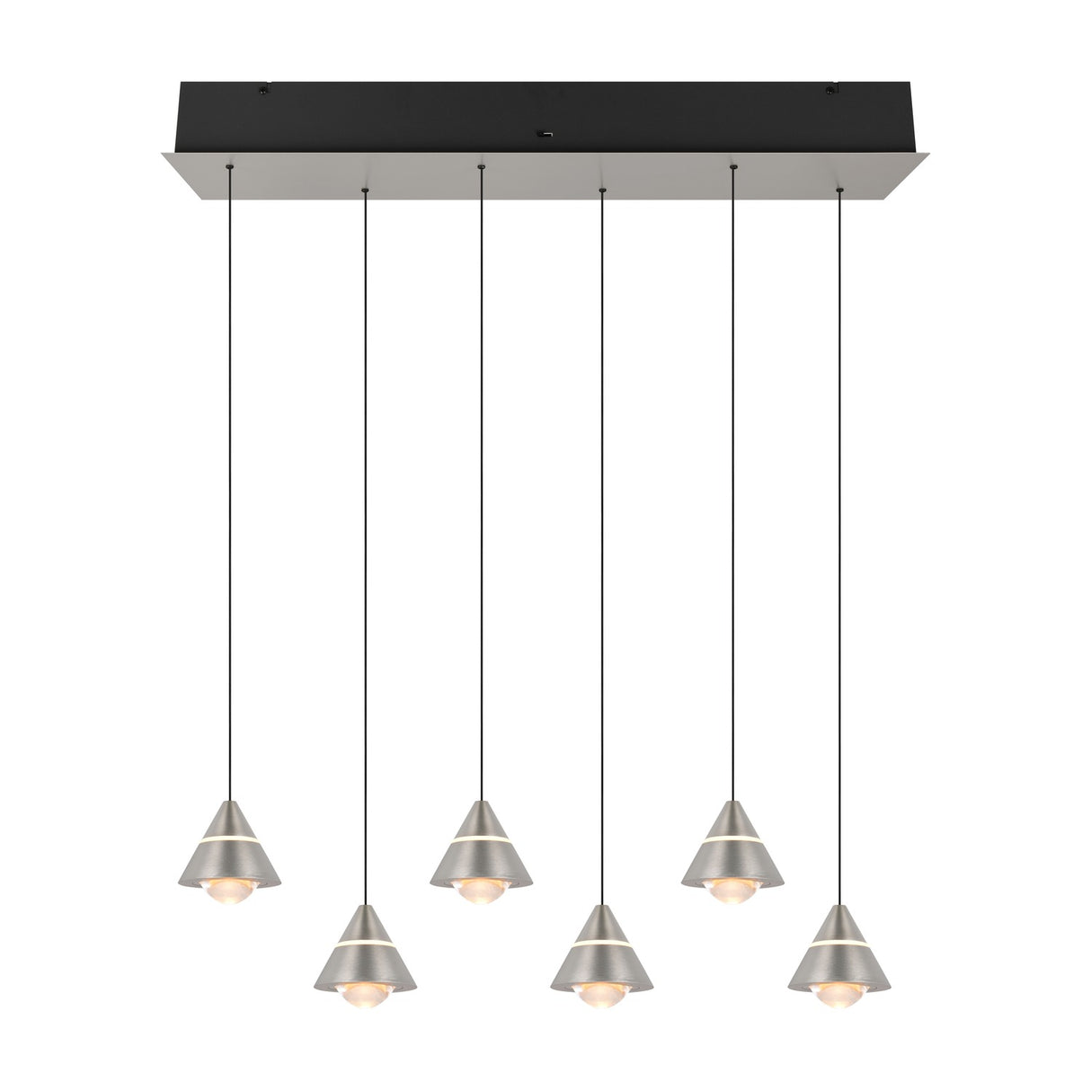 Romeo 6 Light LED Linear Chandelier – Satin Nickel