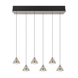 Romeo 6 Light LED Linear Chandelier – Satin Nickel