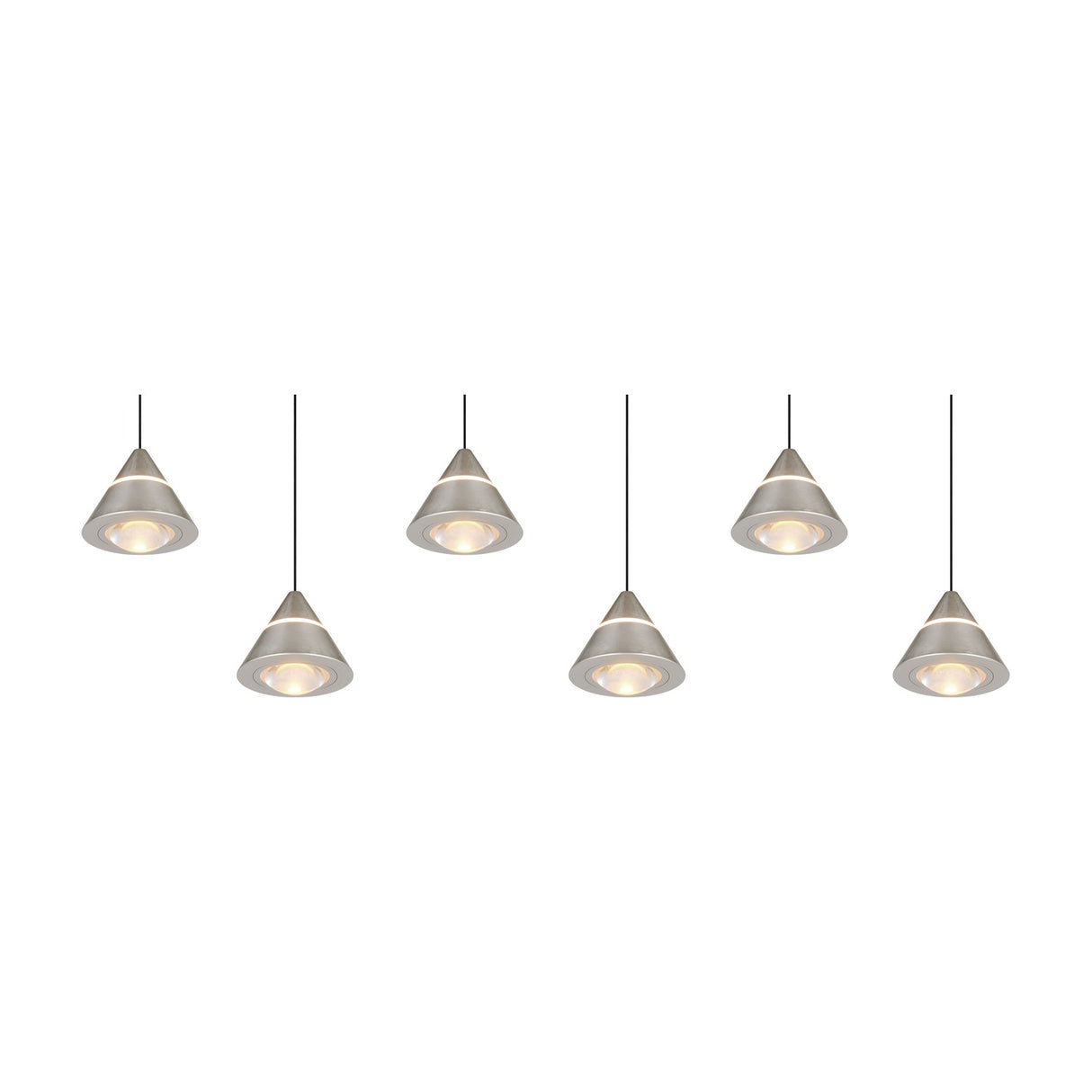 Romeo 6 Light LED Linear Chandelier – Satin Nickel