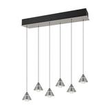 Romeo 6 Light LED Linear Chandelier – Satin Nickel