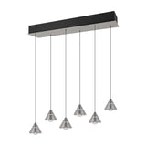 Romeo 6 Light LED Linear Chandelier – Satin Nickel