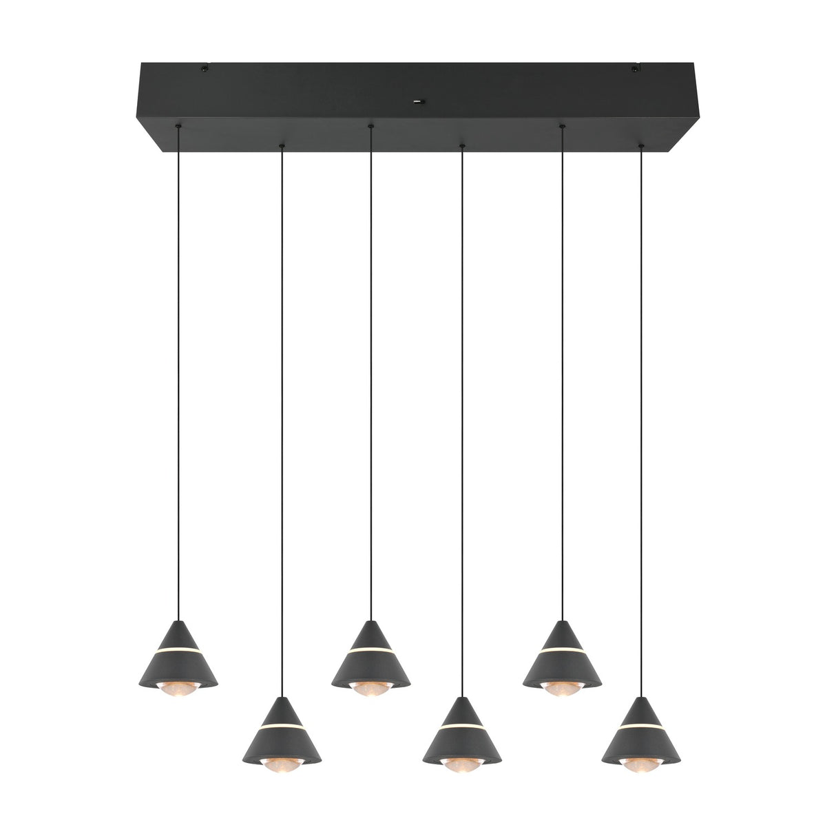 Romeo 6 Light LED Chandelier – Matt Black