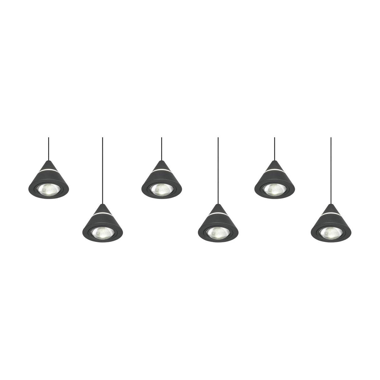 Romeo 6 Light LED Chandelier – Matt Black