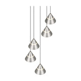 Romeo 5 Light LED Glass Chandelier – Satin Nickel