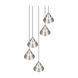 Romeo 5 Light LED Glass Chandelier – Satin Nickel