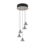 Romeo 5 Light LED Glass Chandelier – Satin Nickel