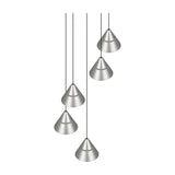Romeo 5 Light LED Glass Chandelier – Satin Nickel
