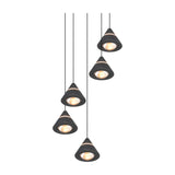 Romeo 5 Light LED Cone Chandelier – Matt Black