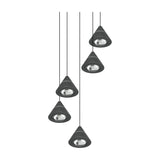 Romeo 5 Light LED Cone Chandelier – Matt Black