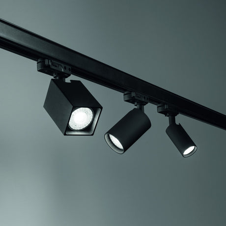 Dynamite 1-Phase Round Track Spotlight - Black in situ