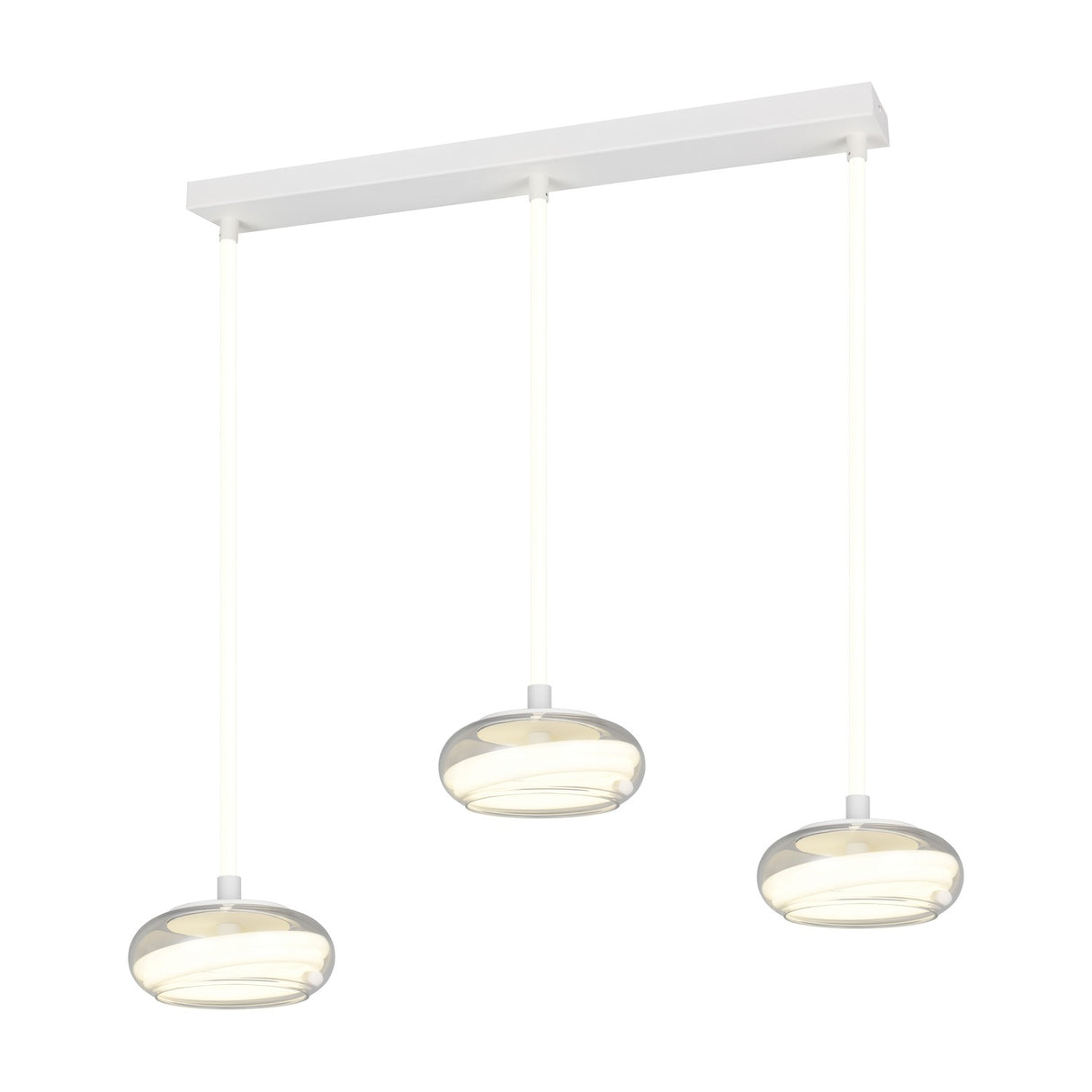 Tarsia 3 Light LED Glass Chandelier – Matt White