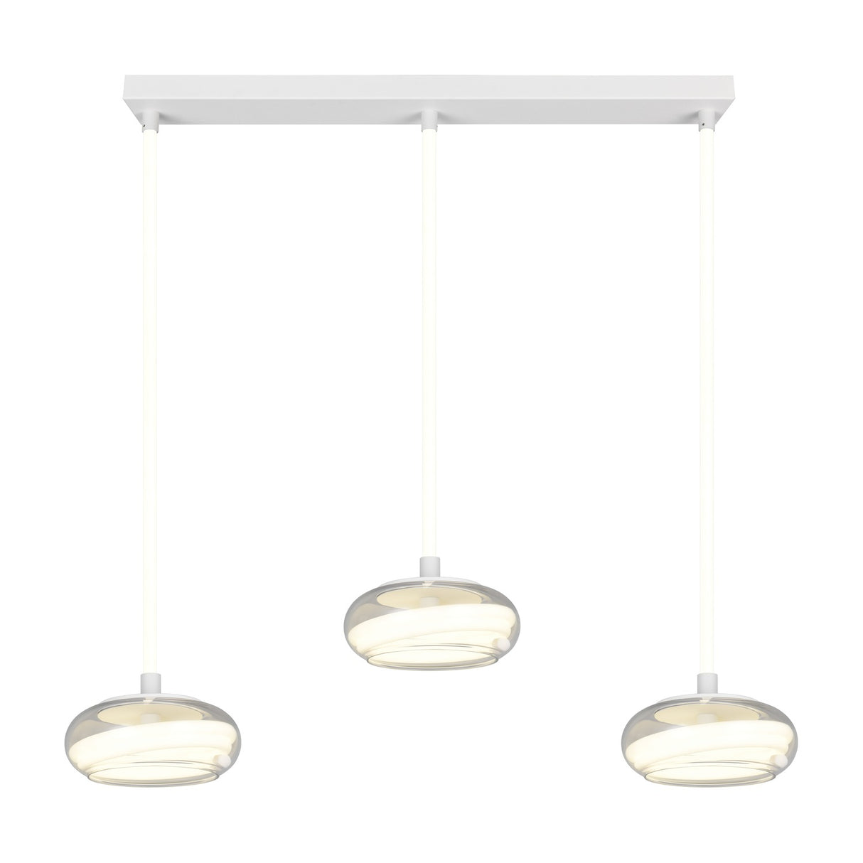 Tarsia 3 Light LED Glass Chandelier – Matt White