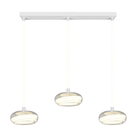 Tarsia 3 Light LED Glass Chandelier – Matt White
