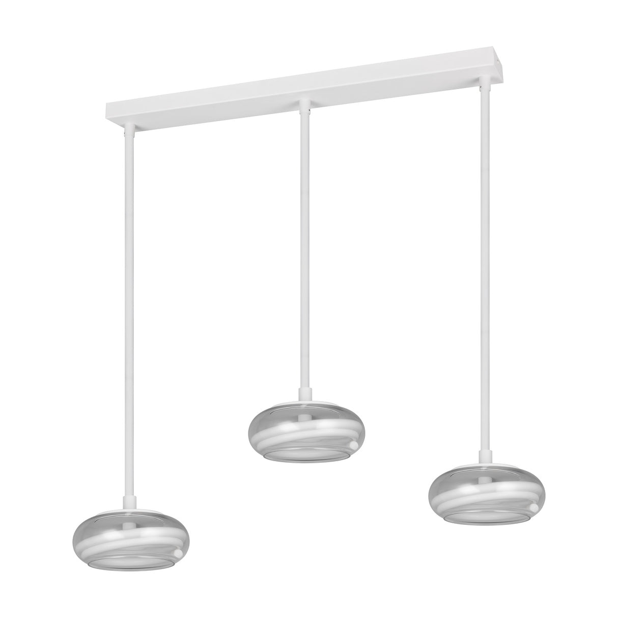 Tarsia 3 Light LED Glass Chandelier – Matt White