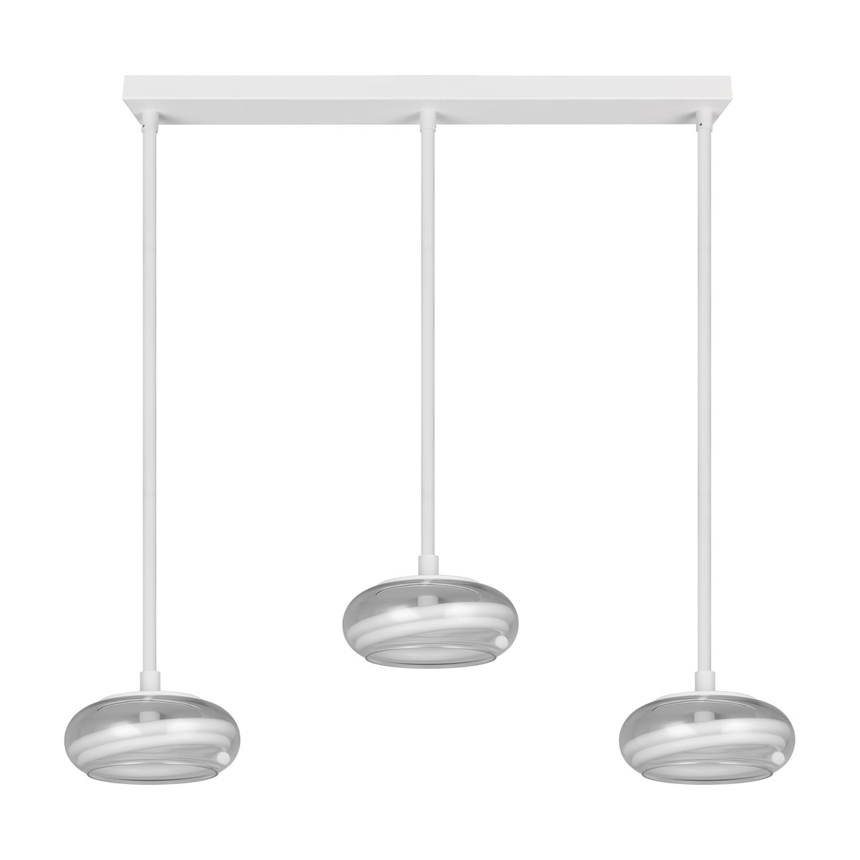 Tarsia 3 Light LED Glass Chandelier – Matt White