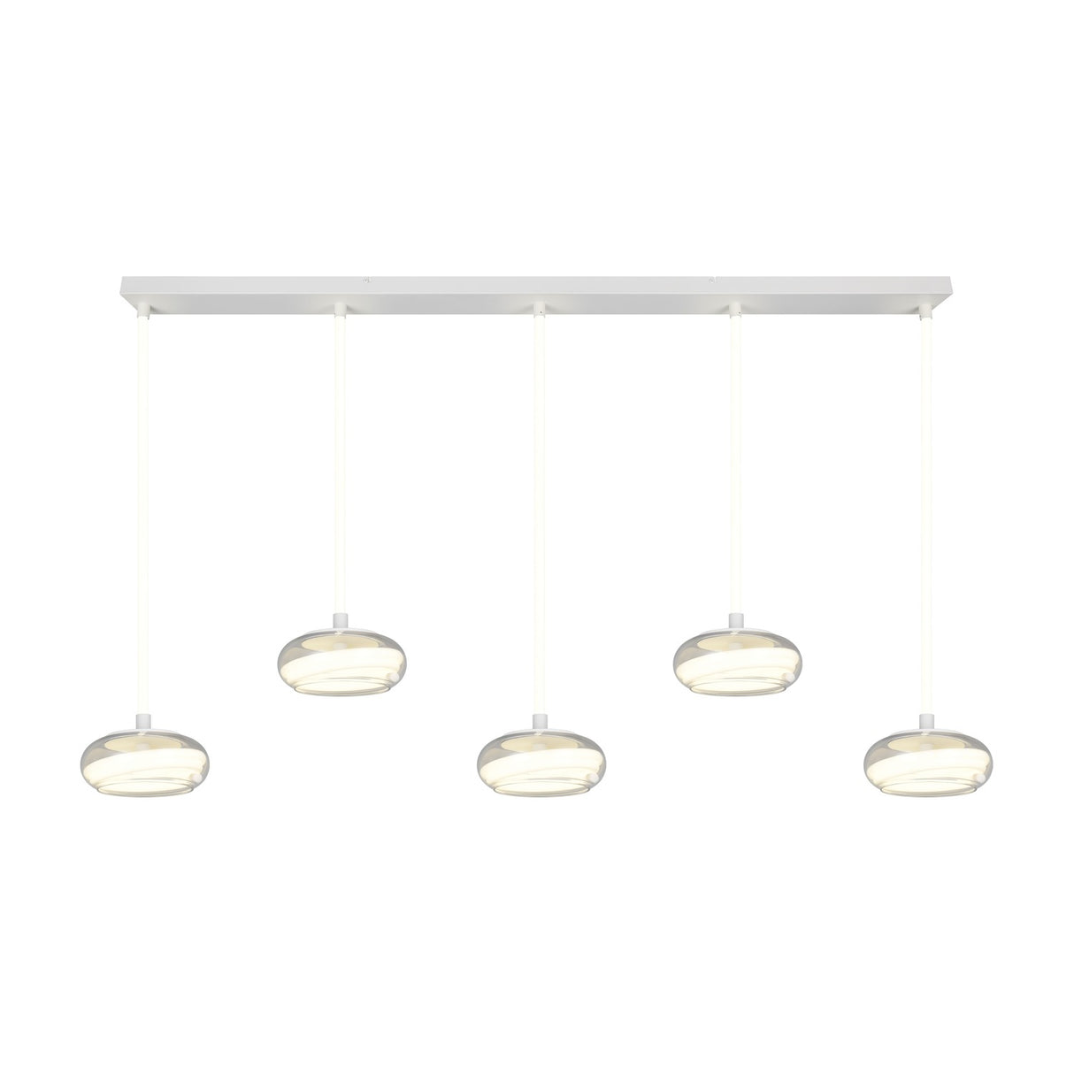 Tarsia 5 Light LED Glass Chandelier – Matt White