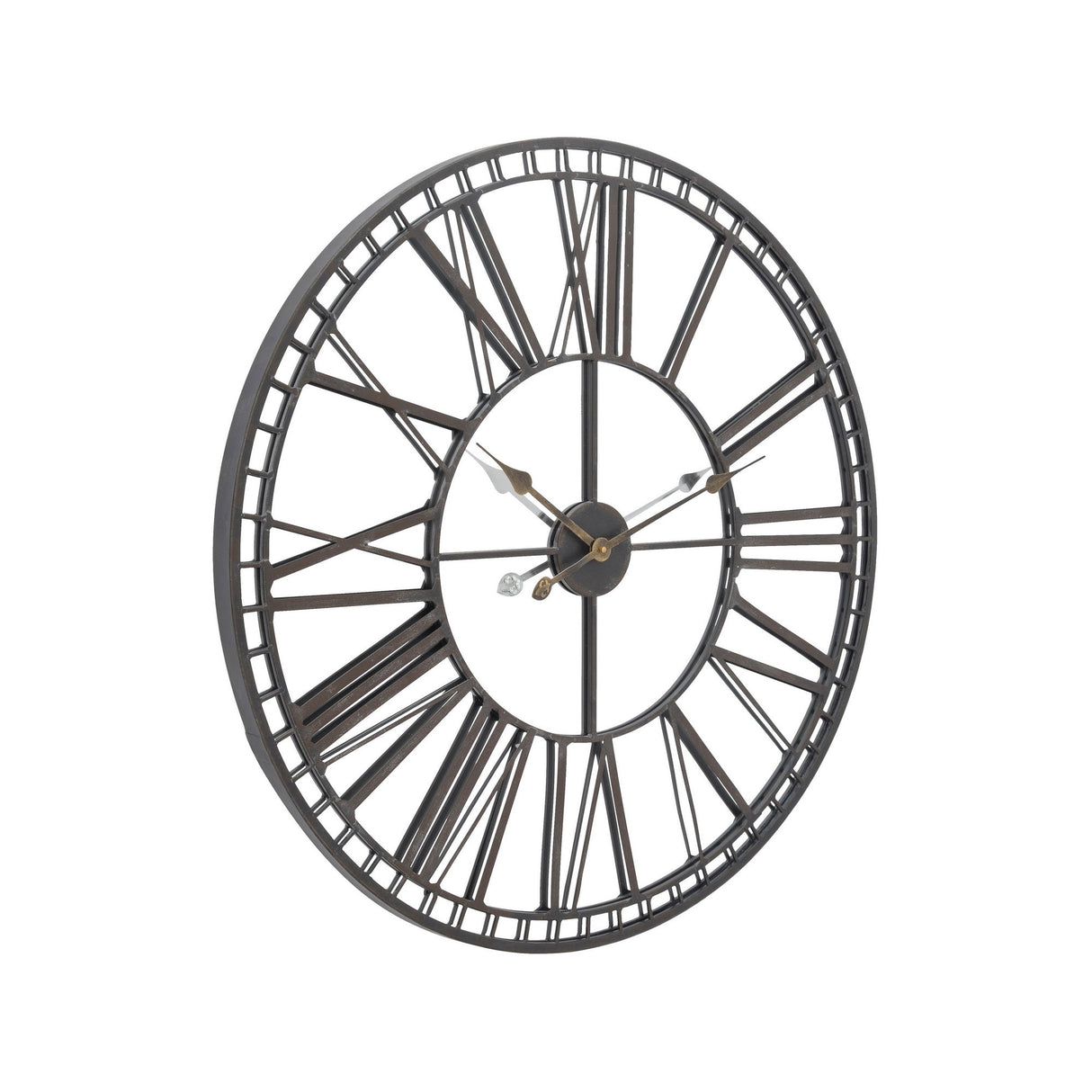 Skeleton Mirror Wall Clock - Black