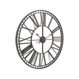 Skeleton Mirror Wall Clock - Black