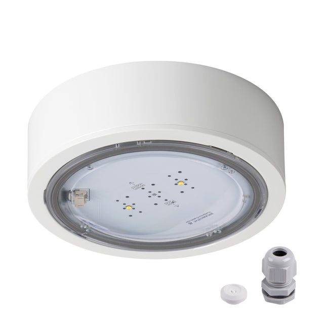 Itech 4.5W Ø170 Surface Emergency Light IP65 M5 Maintained - White