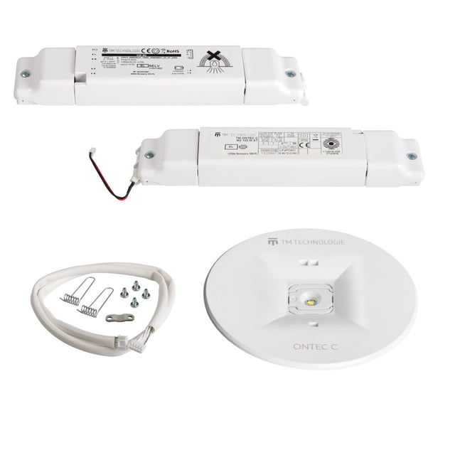 Ontec C 7W Maintained Auto-Test Recessed Emergency Light Ø90 - White