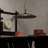 Eclipse Pendant Light - White & Clear Glass in situ