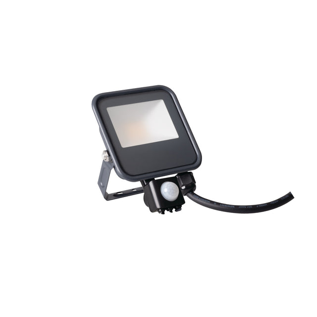 IQ-LED 10W LED Floodlight with PIR Sensor - Black