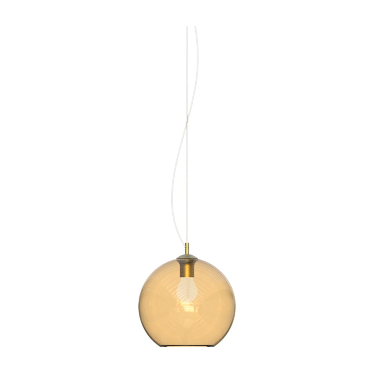 Nemo Globe Pendant Light 200mm - Chrome & Amber Glass
