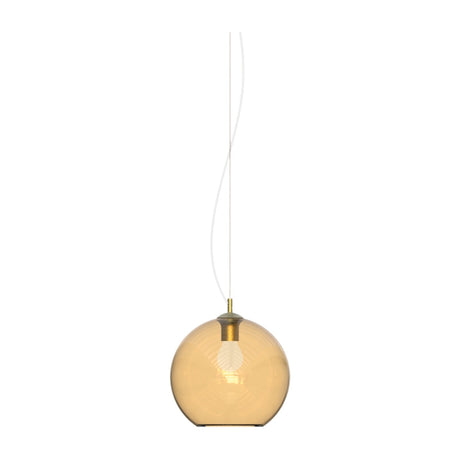 Nemo Globe Pendant Light 200mm - Chrome & Amber Glass