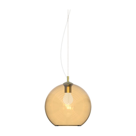 Nemo Globe Pendant Light 300mm - Chrome & Amber Glass