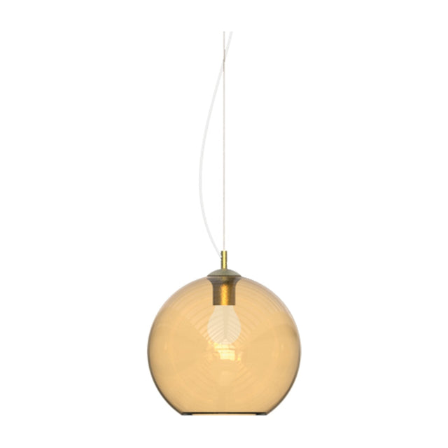 Nemo Globe Pendant Light 300mm - Chrome & Amber Glass