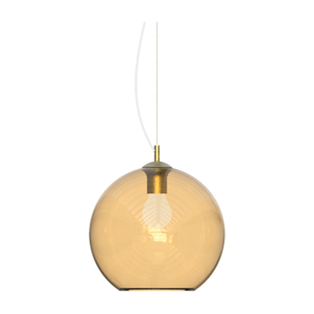 Nemo Globe Pendant Light 400mm - Chrome & Amber Glass