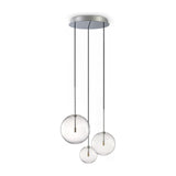 Equinoxe Cluster Pendant Light - Chrome & Clear Glass (3 Light)