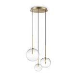 Equinoxe Cluster Pendant Light - Antique Brass & Clear Glass (3 Light)