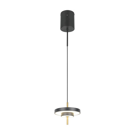 Keaton LED Disc Chandelier – Black & Gold