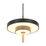 Keaton LED Disc Chandelier – Black & Gold