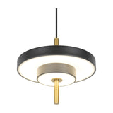 Keaton LED Disc Chandelier – Black & Gold