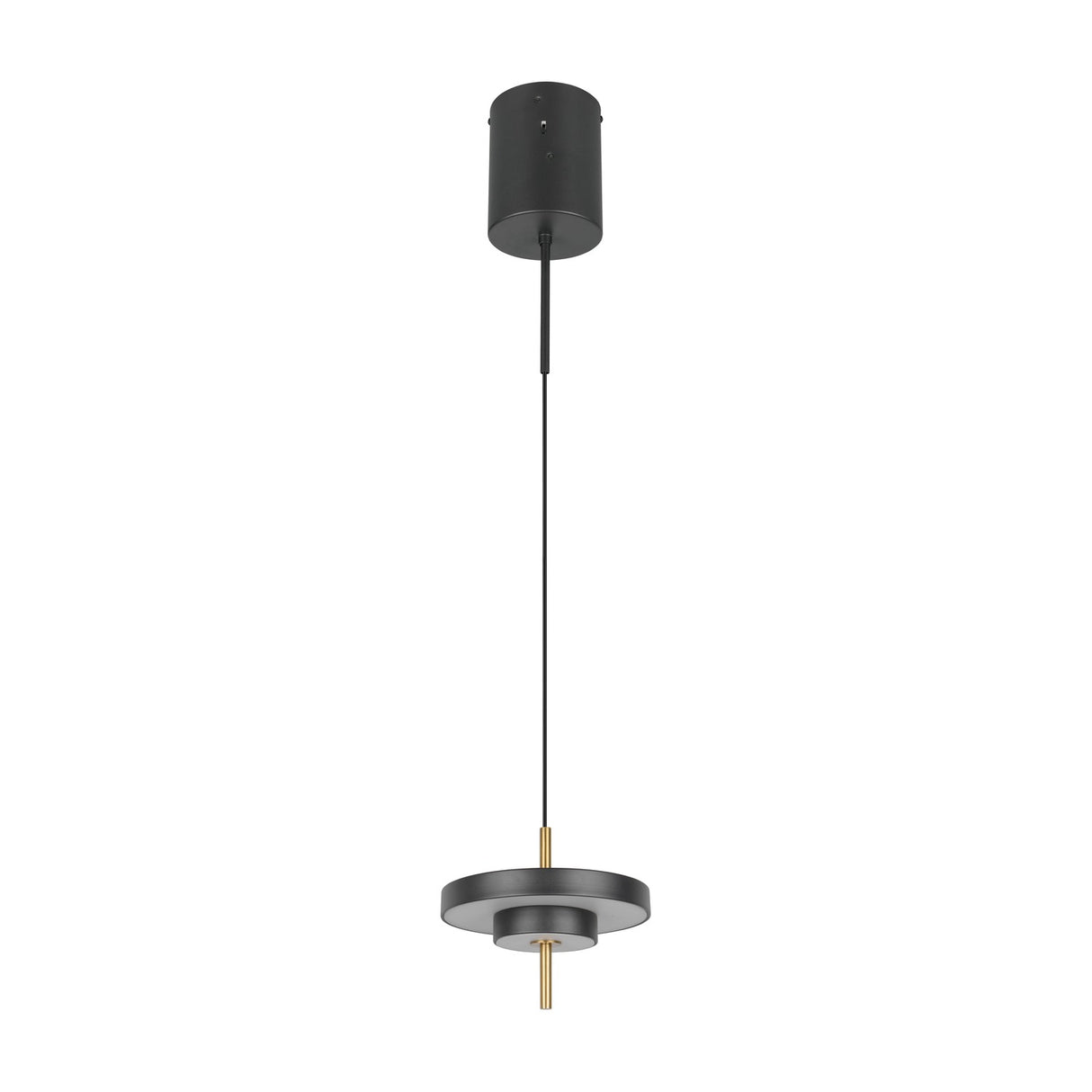 Keaton LED Disc Chandelier – Black & Gold