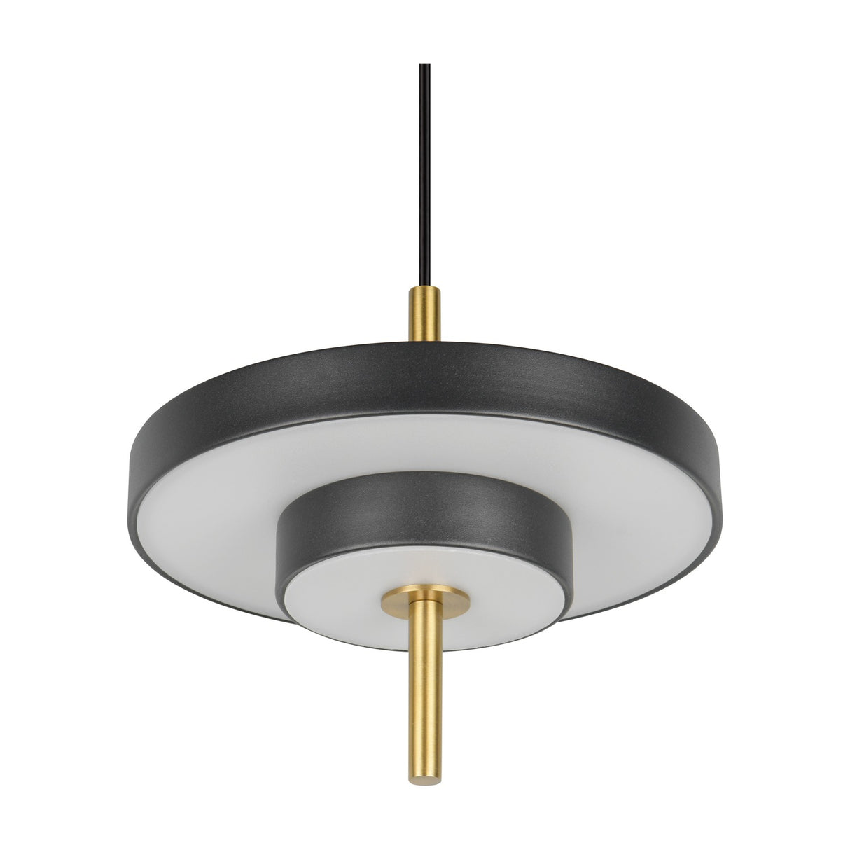 Keaton LED Disc Chandelier – Black & Gold