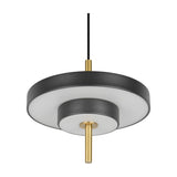 Keaton LED Disc Chandelier – Black & Gold