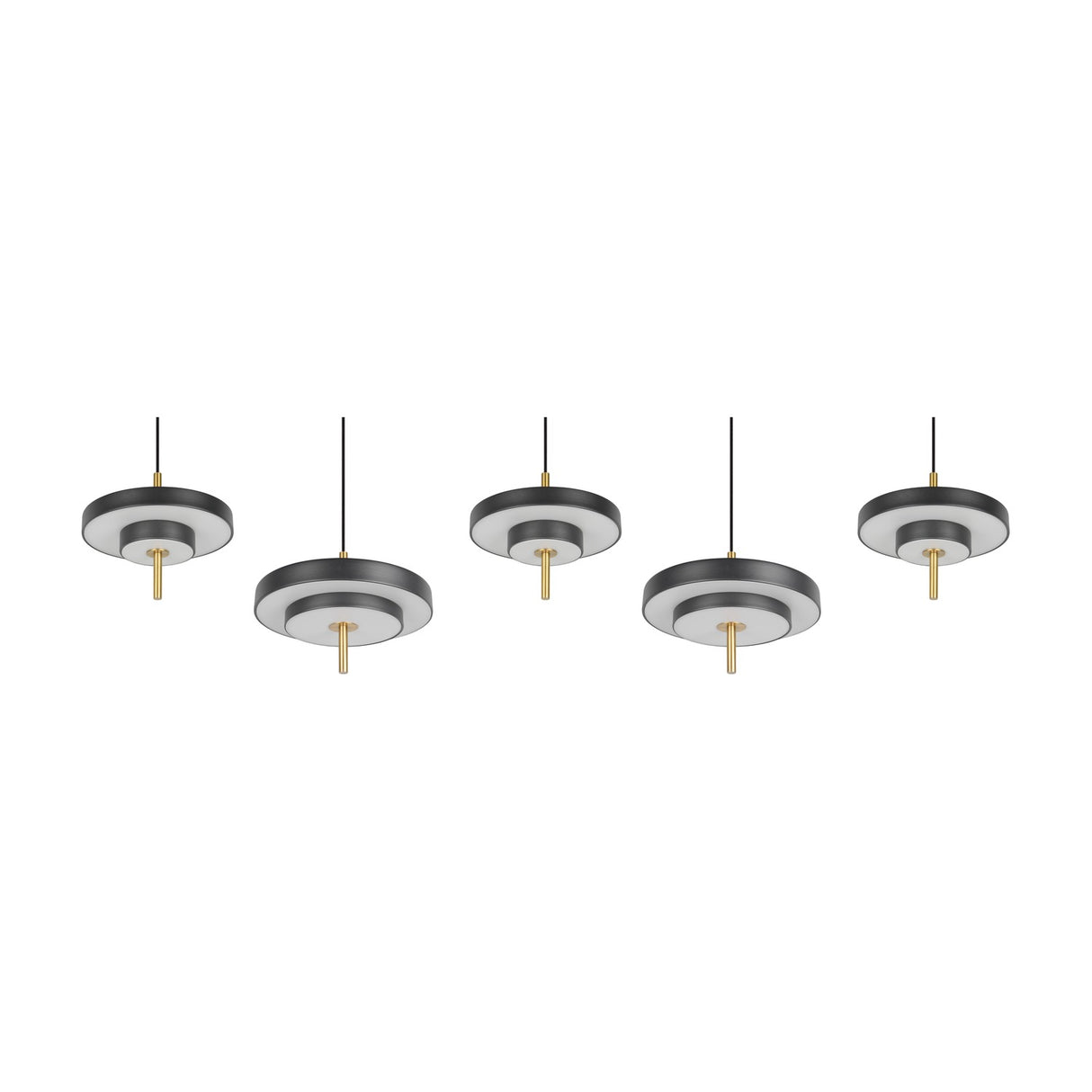 Keaton 5 Light LED Linear Chandelier – Black & Gold