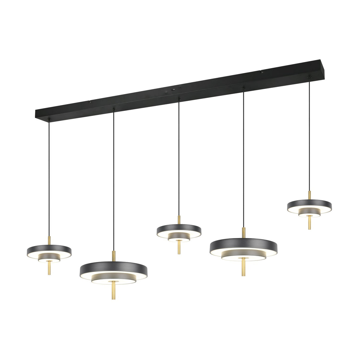 Keaton 5 Light LED Linear Chandelier – Black & Gold