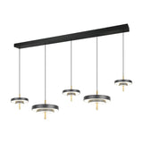 Keaton 5 Light LED Linear Chandelier – Black & Gold
