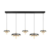 Keaton 5 Light LED Linear Chandelier – Black & Gold
